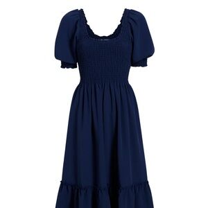 Hill House Louisa Nap Dress. Navy Crepe. Size L.